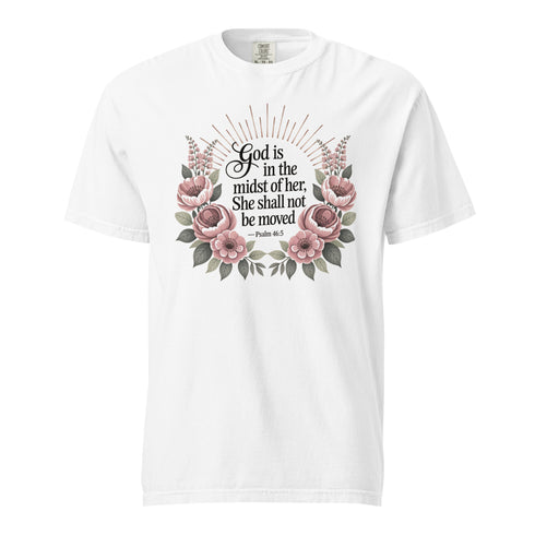 She Shall Not Be Moved Christian Bible Verse T-Shirt